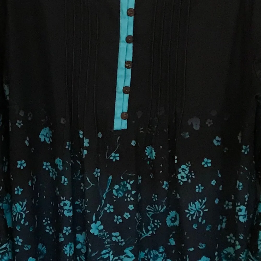 🌟3xHP🌟NWOT Black Border Floral Top XXL - Picture 5 of 5